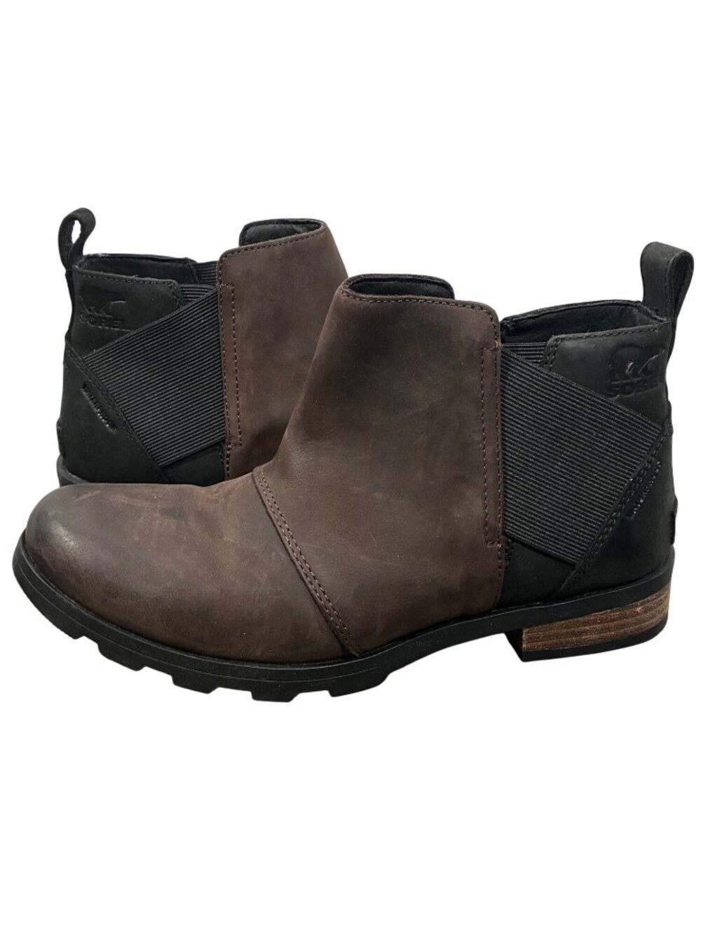 Sorel Womens Emelie Chelsea Boots Waterproof Blackened Brown 8.5 outdoor